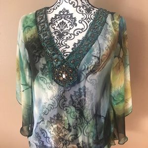 Multi-Colored Beaded Detail Shirt